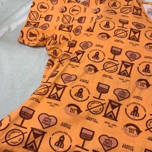 Svaha Latin print 3xl orange cotton A-line dress pockets teacher back-to-school